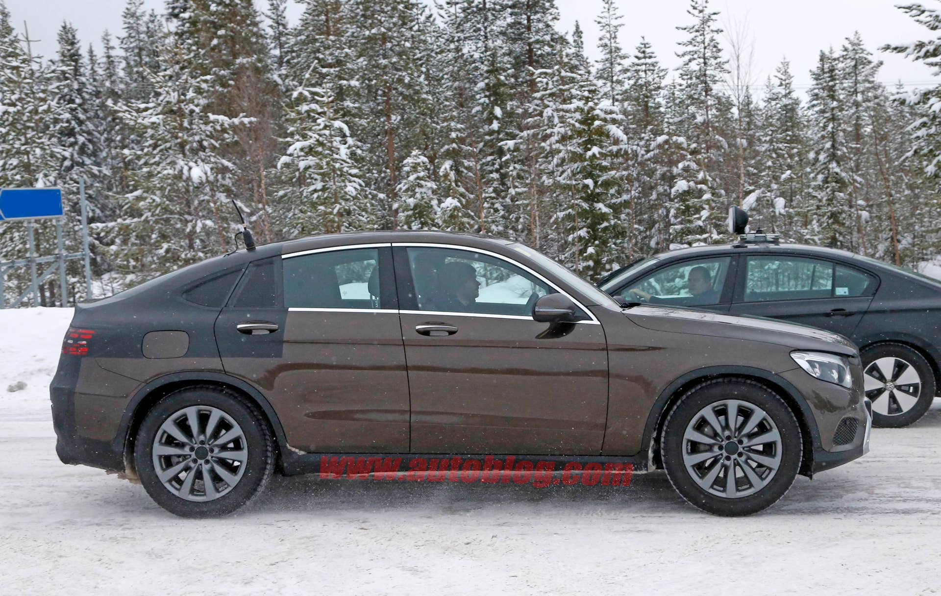 2017 Mercedes-Benz GLC Coupe brown prototype profile
