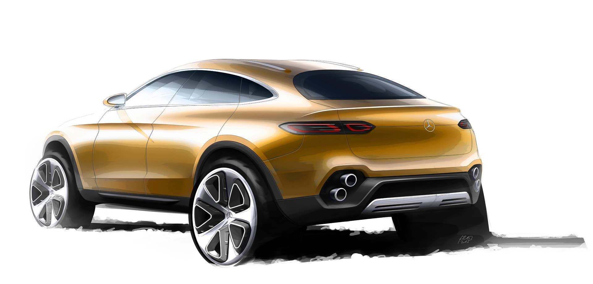 drawing render glc mercedes coupe concept