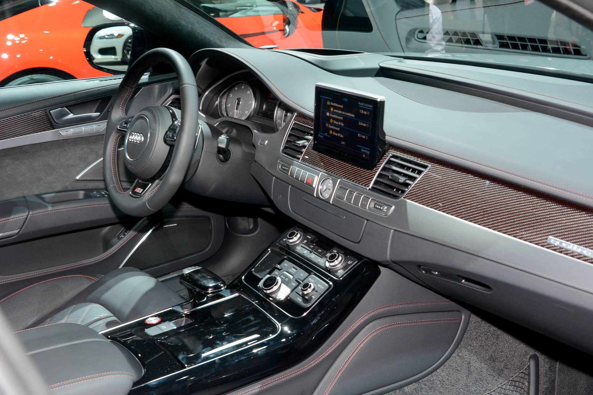 s8 plus audi interior carbon fiber dash