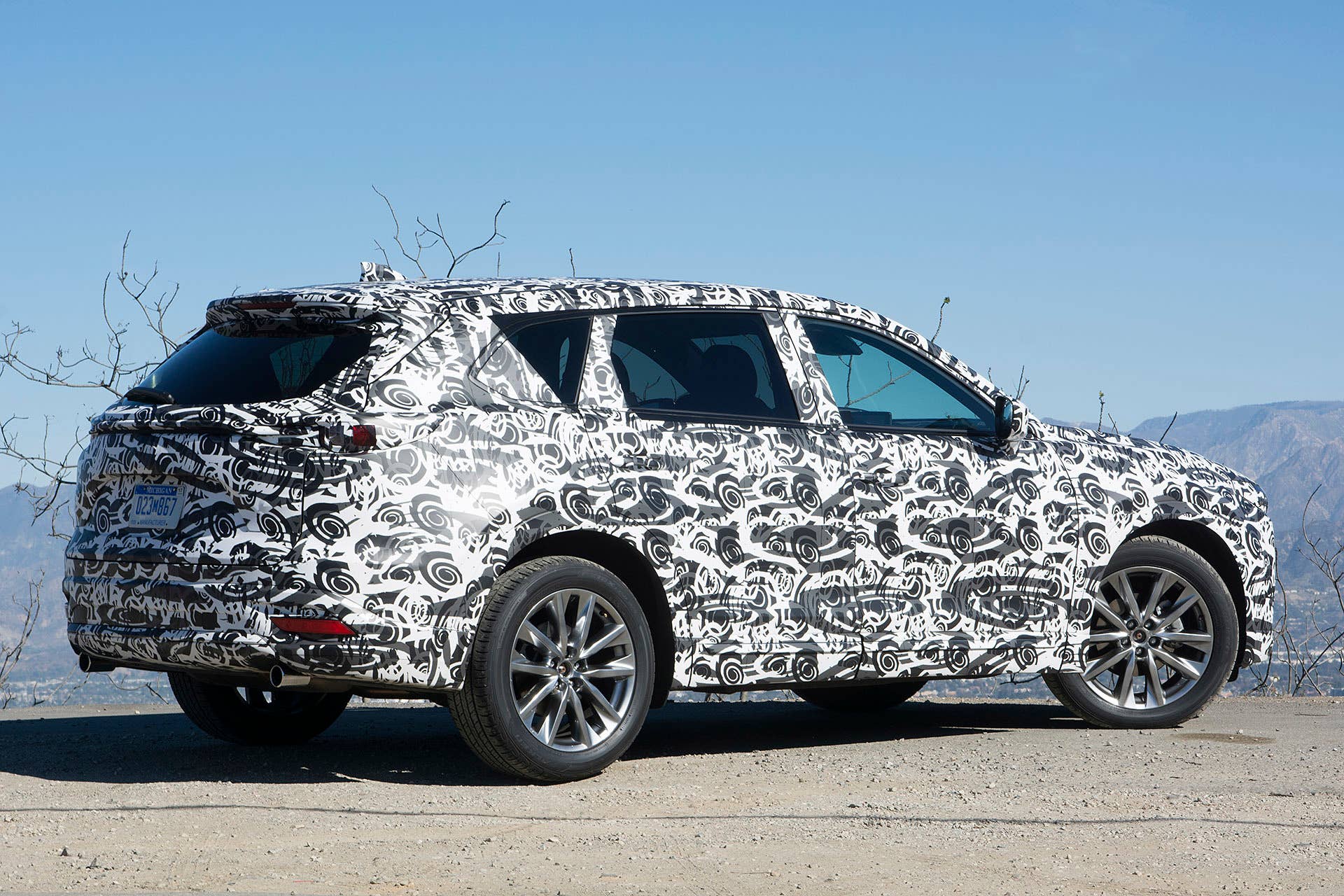 2017 Mazda CX-9 Prototype rear 3/4 view