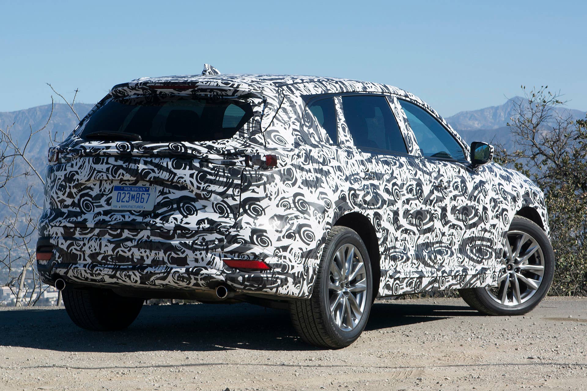 2017 Mazda CX-9 Prototype rear 3/4 view