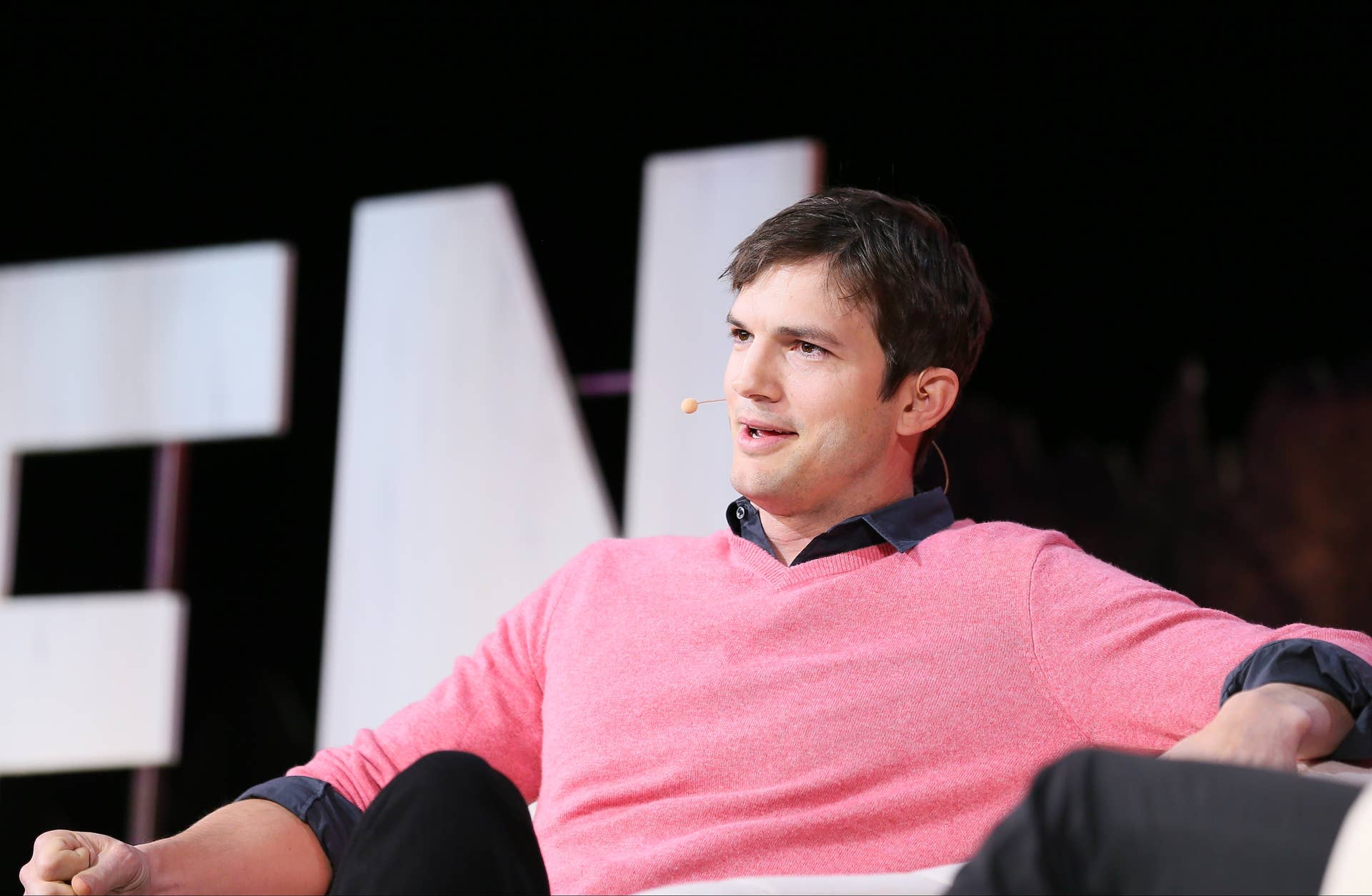 LOS ANGELES, CA - NOVEMBER 19: Ashton Kutcher speaks onstage at the 3rd Annual Airbnb Open Spotlight at The Orpheum on November 19, 2016 in Los Angeles, California. (Photo by JB Lacroix/WireImage)