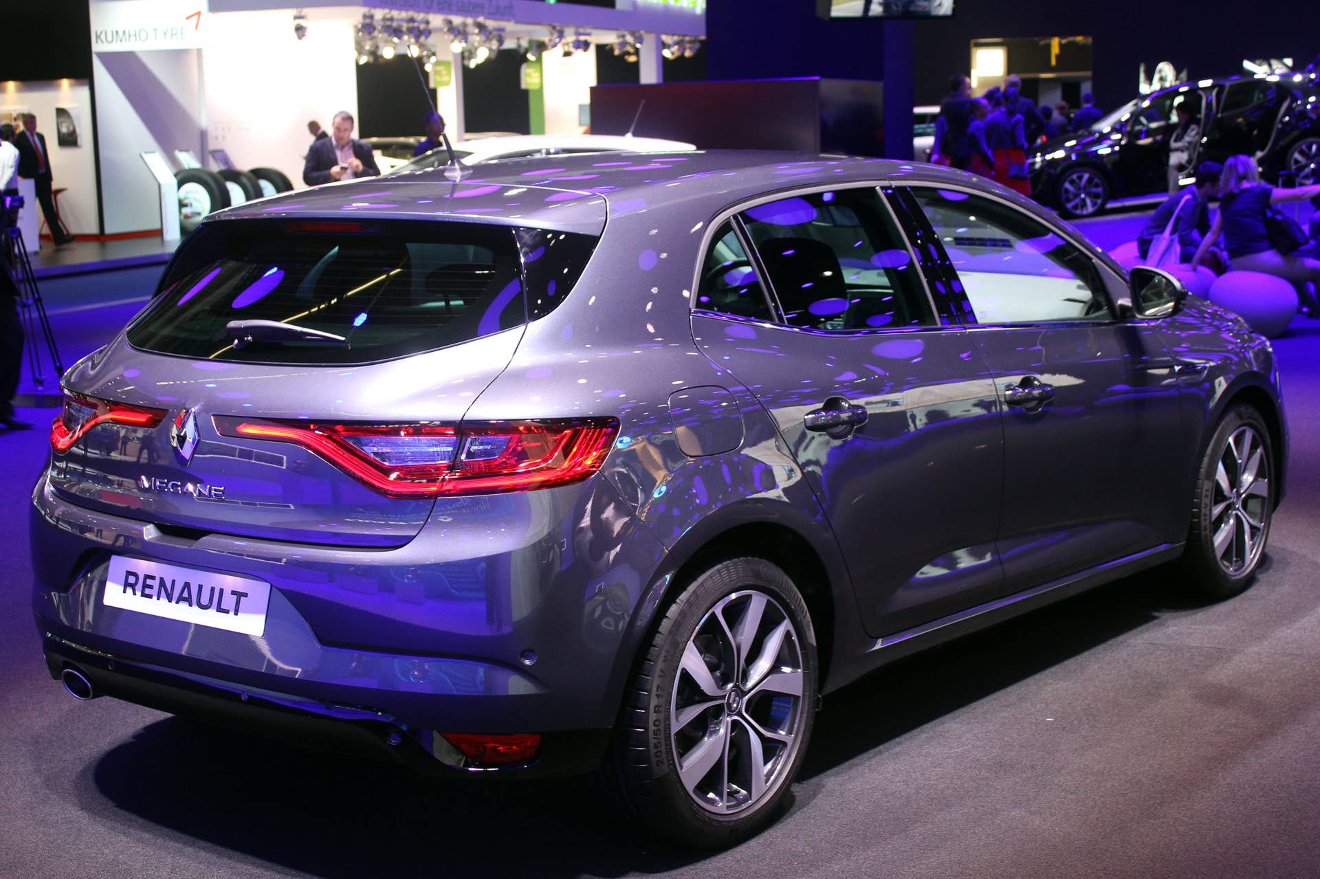 The 2016 Renault Megane, introduced at the 2015 Frankfurt Motor Show, rear three-quarter view.