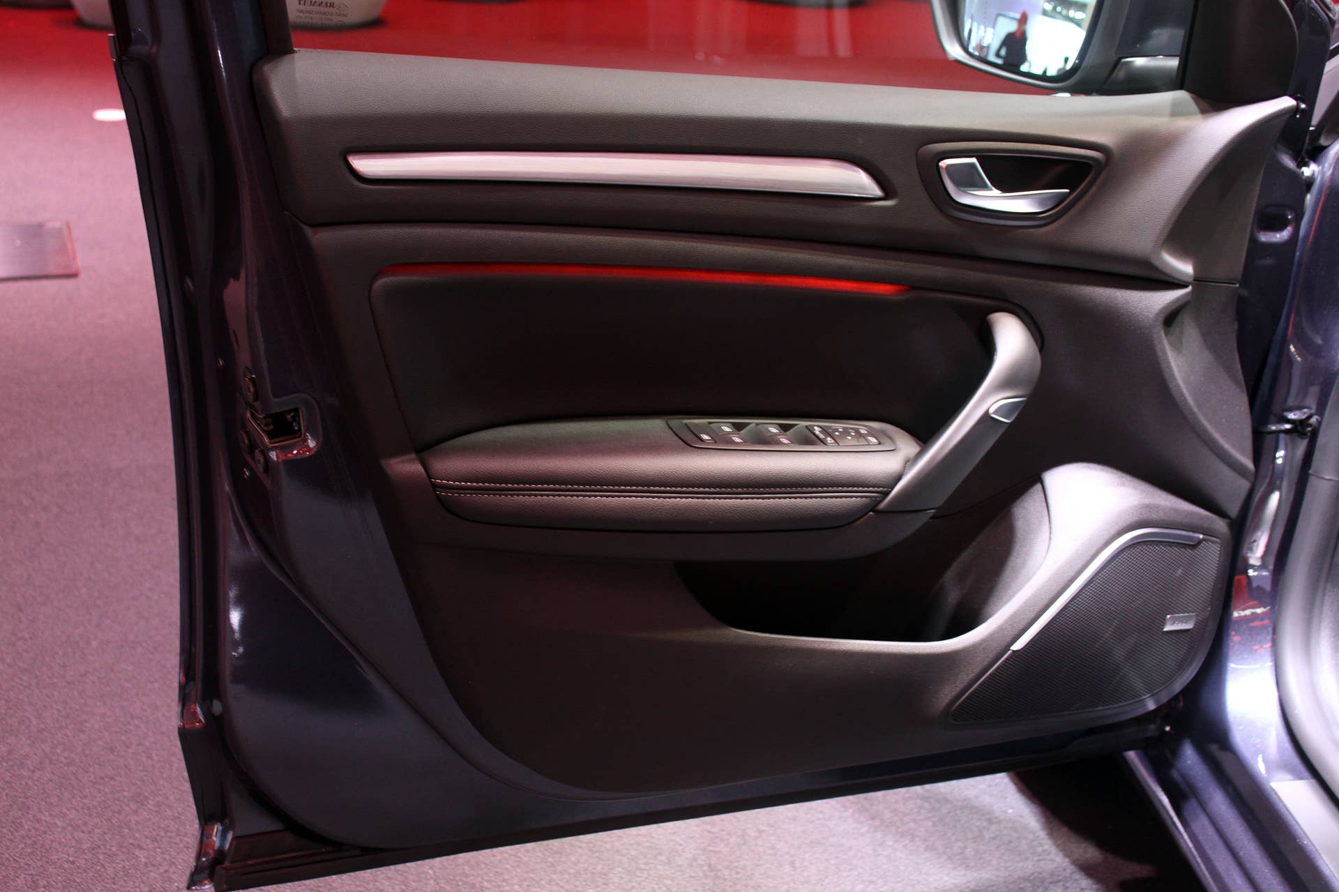The 2016 Renault Megane, introduced at the 2015 Frankfurt Motor Show, driver's door panel.