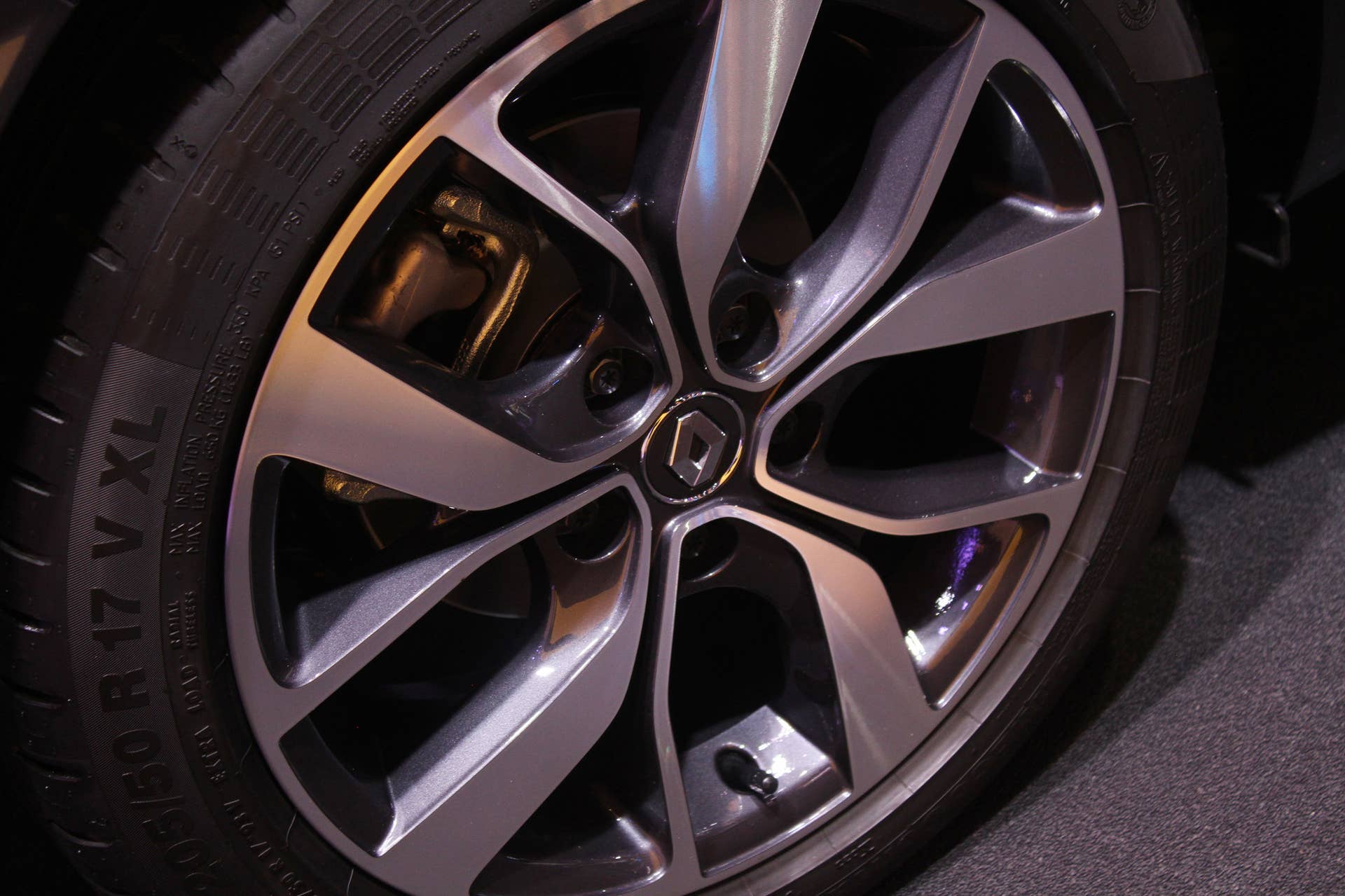 The 2016 Renault Megane, introduced at the 2015 Frankfurt Motor Show, wheel detail.