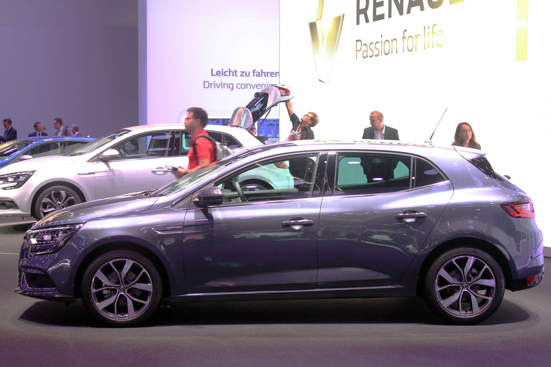 The 2016 Renault Megane, introduced at the 2015 Frankfurt Motor Show, side view.