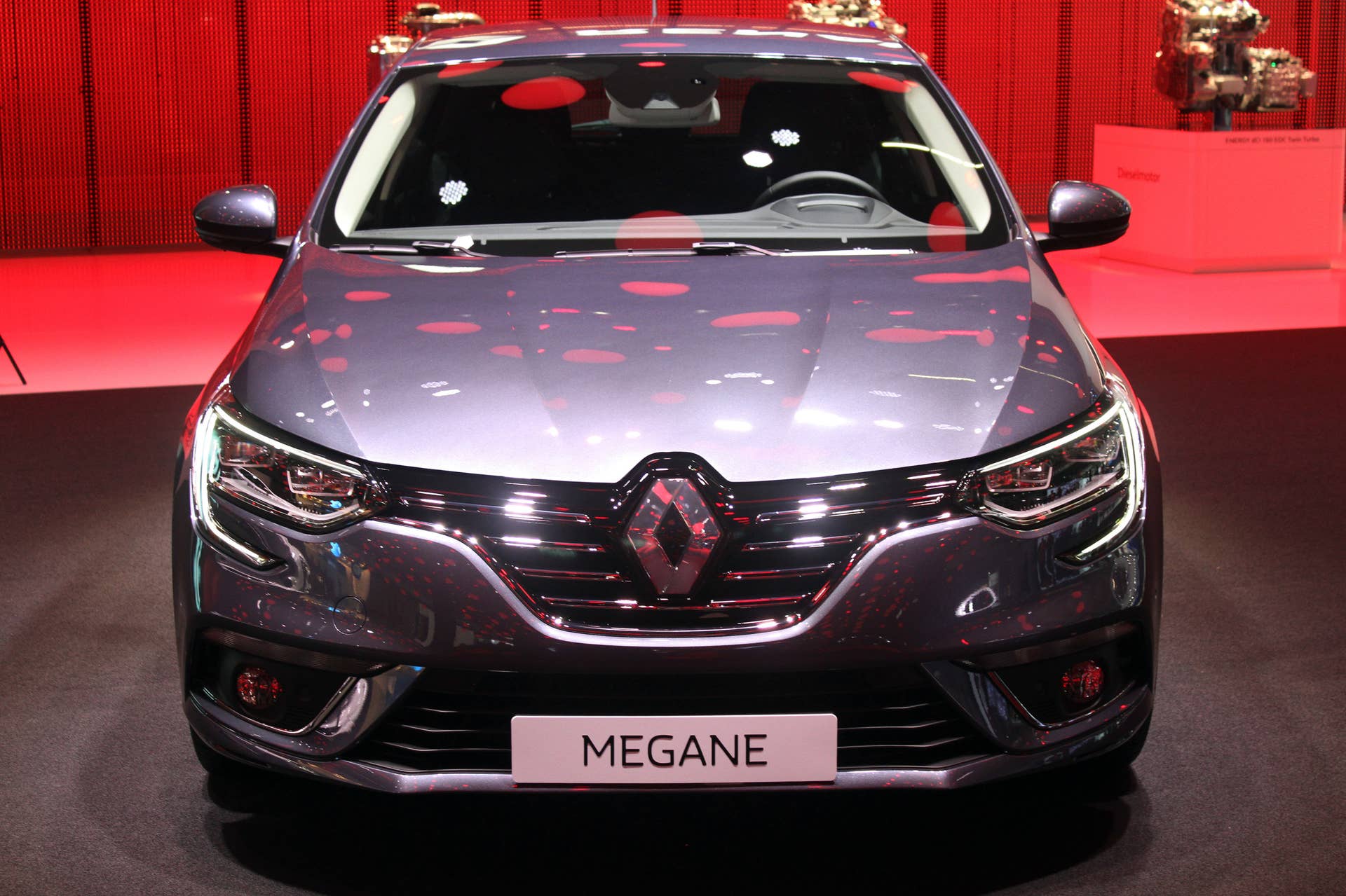 The 2016 Renault Megane, introduced at the 2015 Frankfurt Motor Show, front view.