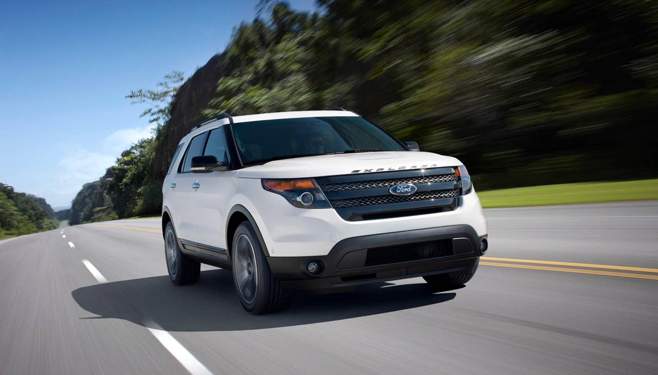 2013 Ford Explorer Sport: The first-ever high-performance Explorer model features a 365-horsepower, 3.5-liter EcoBoost V6, structural chassis enhancements for improved dynamics, and sporty design cues. (03/28/12)