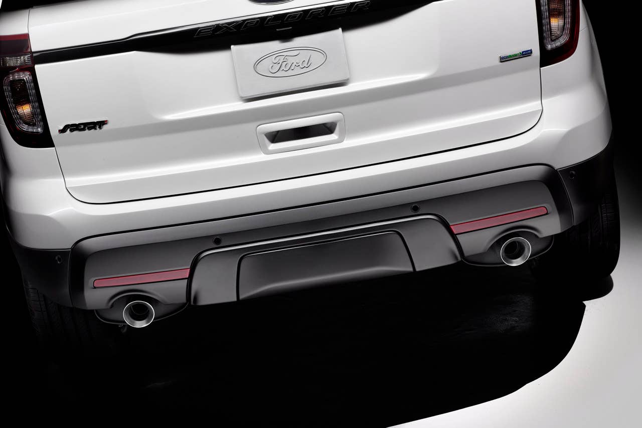 2013 Ford Explorer Sport: The first-ever high-performance Explorer model features a 365-horsepower, 3.5-liter EcoBoost V6, structural chassis enhancements for improved dynamics, and sporty design cues. (03/28/12)