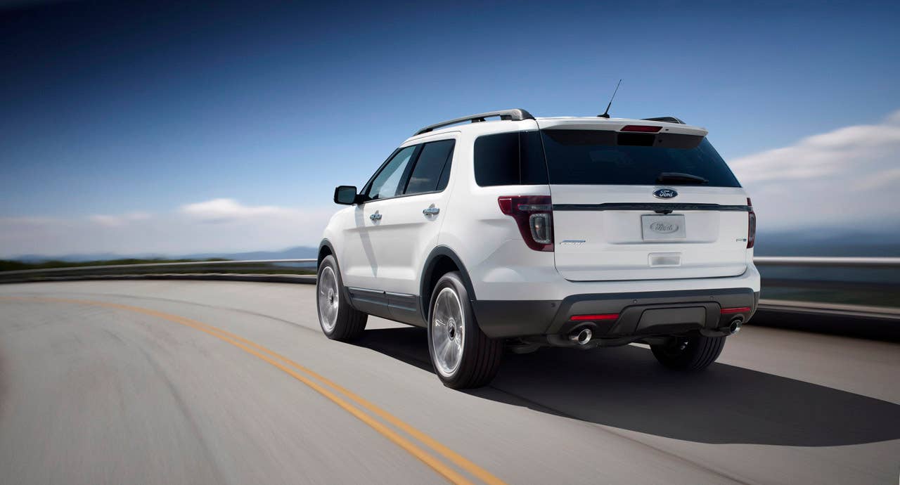 2013 Ford Explorer Sport: The first-ever high-performance Explorer model features a 365-horsepower, 3.5-liter EcoBoost V6, structural chassis enhancements for improved dynamics, and sporty design cues. (03/28/12)