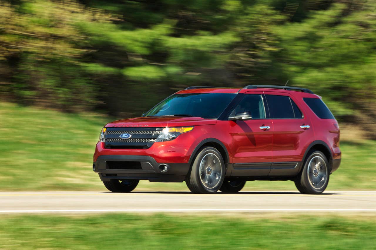 2013 Ford Explorer Sport: The first-ever high-performance Explorer model features a 365-horsepower, 3.5-liter EcoBoost V6, structural chassis enhancements for improved dynamics, and sporty design cues. (03/28/12)