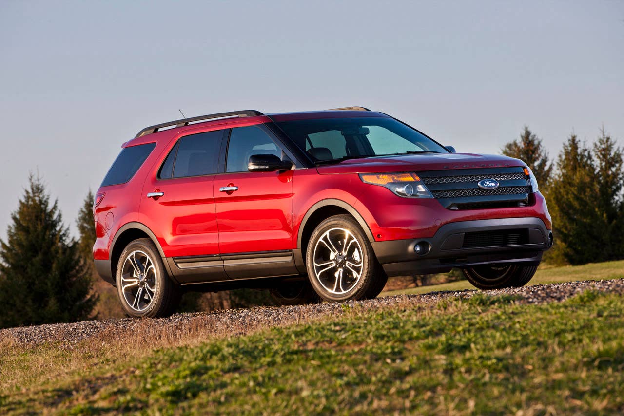 2013 Ford Explorer Sport: The first-ever high-performance Explorer model features a 365-horsepower, 3.5-liter EcoBoost V6, structural chassis enhancements for improved dynamics, and sporty design cues. (03/28/12)
