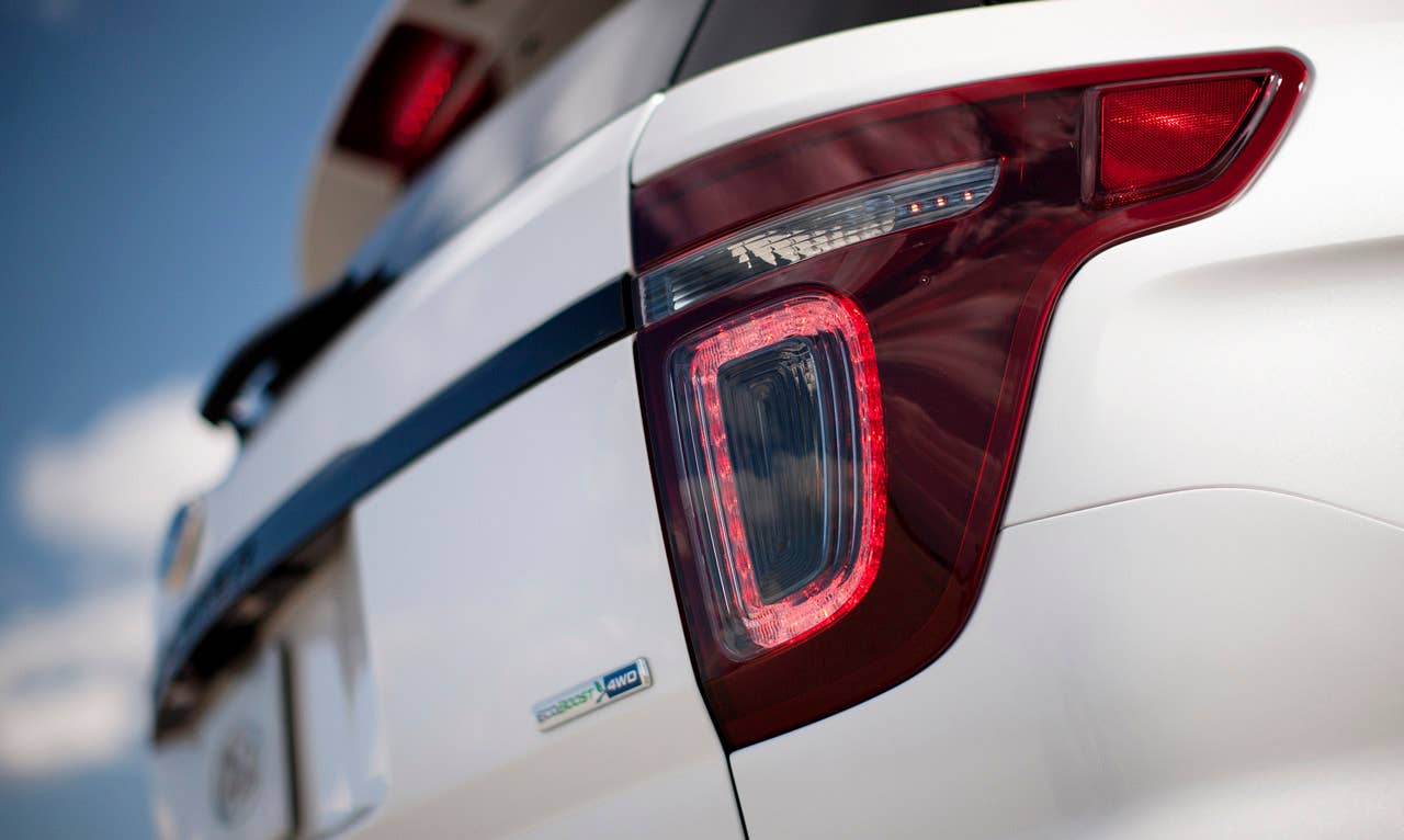 2013 Ford Explorer Sport: The first-ever high-performance Explorer model features a 365-horsepower, 3.5-liter EcoBoost V6, structural chassis enhancements for improved dynamics, and sporty design cues. (03/28/12)