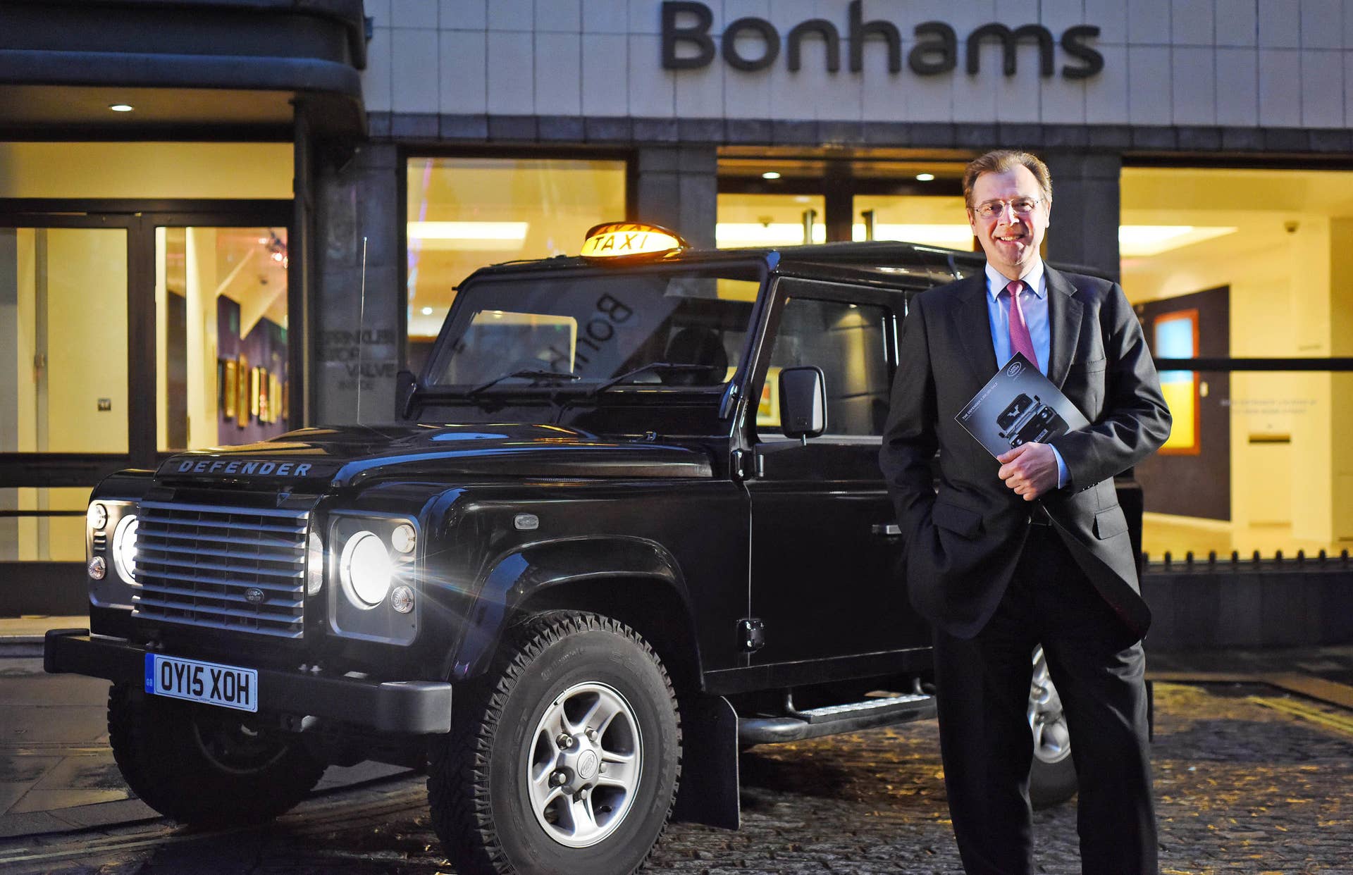 Land Rover Defender black cab Bonhams