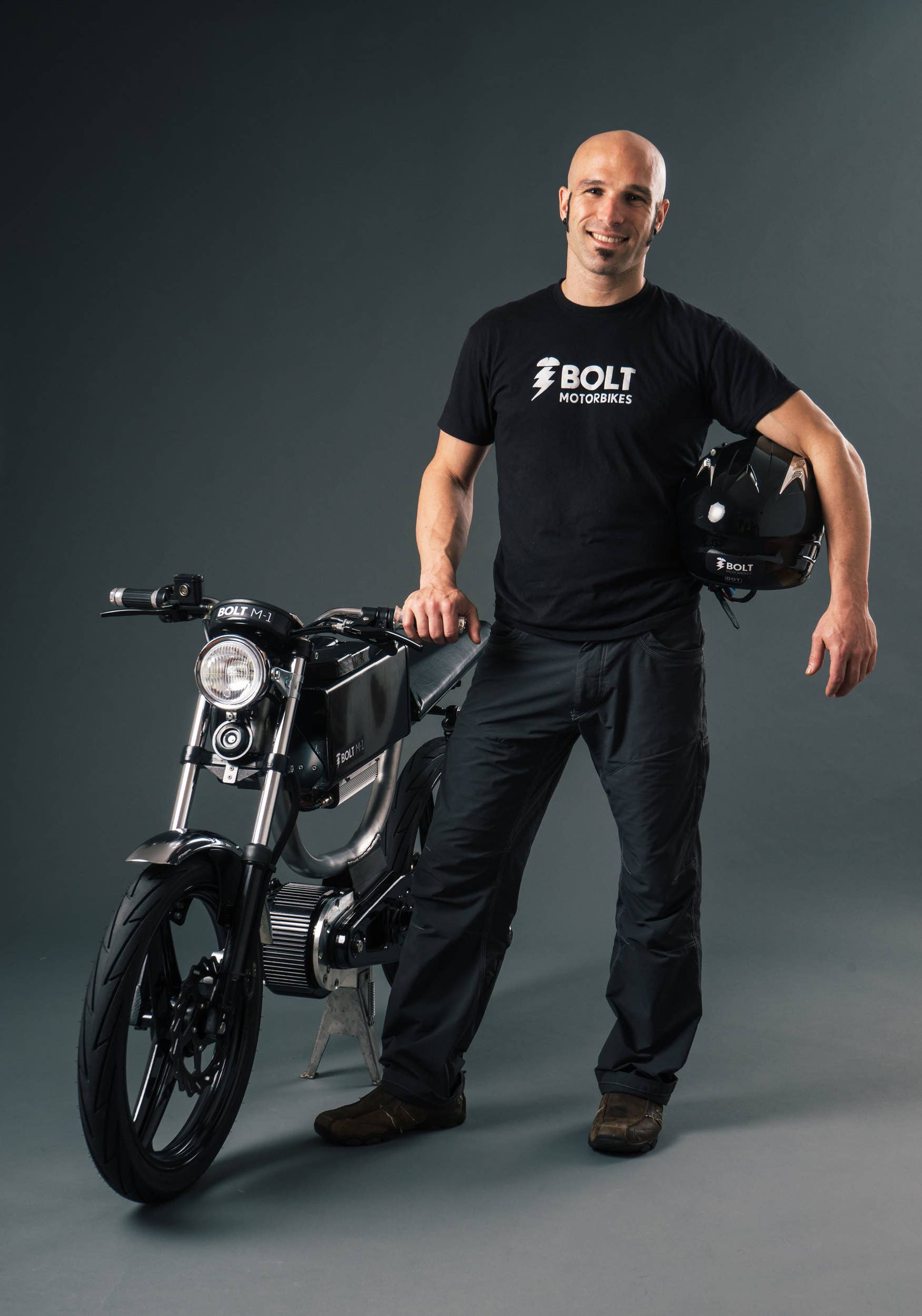 Bolt Motorbikes M-1 electric moped dark in studio