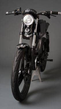 The Bolt M-1 electric moped head on