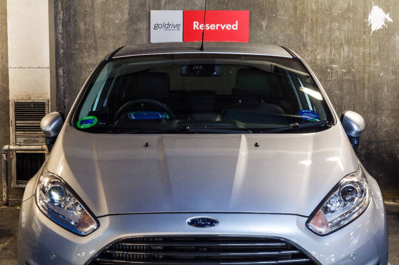 ford godrive carsharing in london parking spot