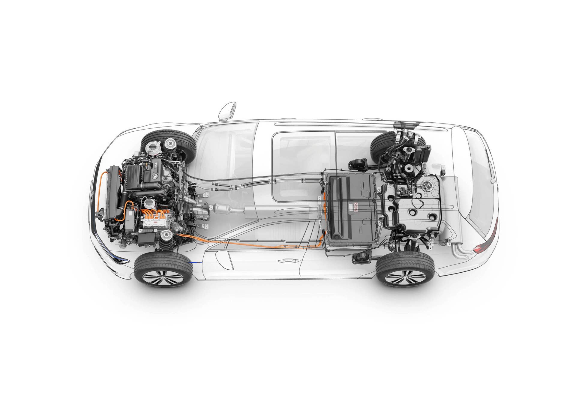 Volkswagen Passat GTE powertrain schematic