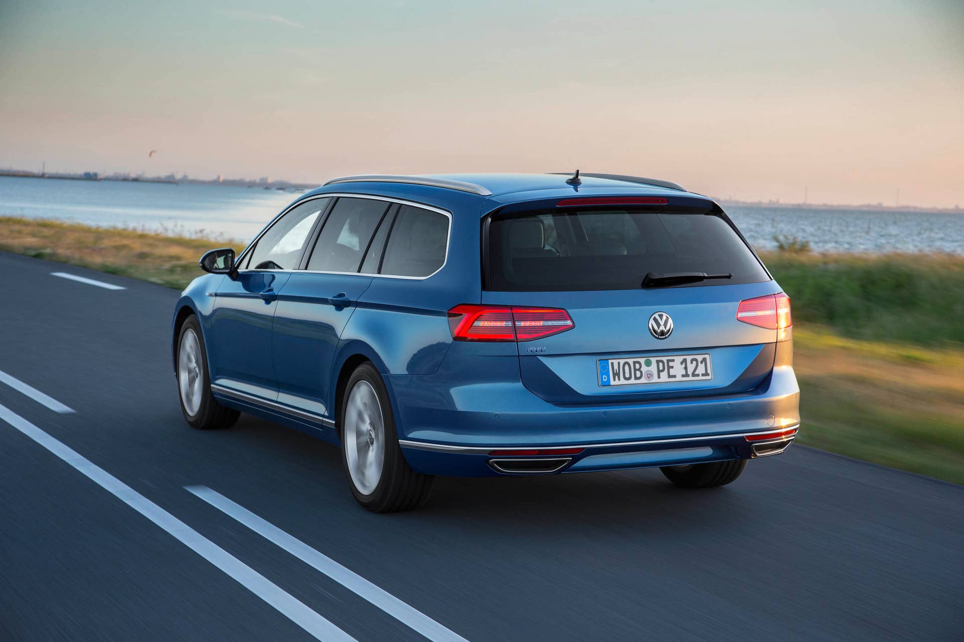 Volkswagen Passat GTE Variant rear 3/4 driving