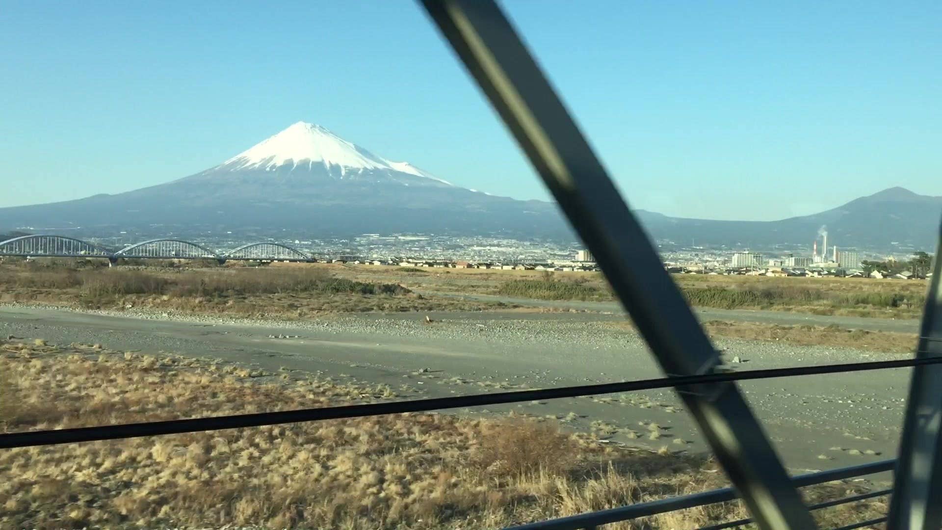 A brief look at riding Japan's 160-mile-per-hour Shinkansen or bullet train, between Tokyo and Nagoya, while passing Mt. Fuji.