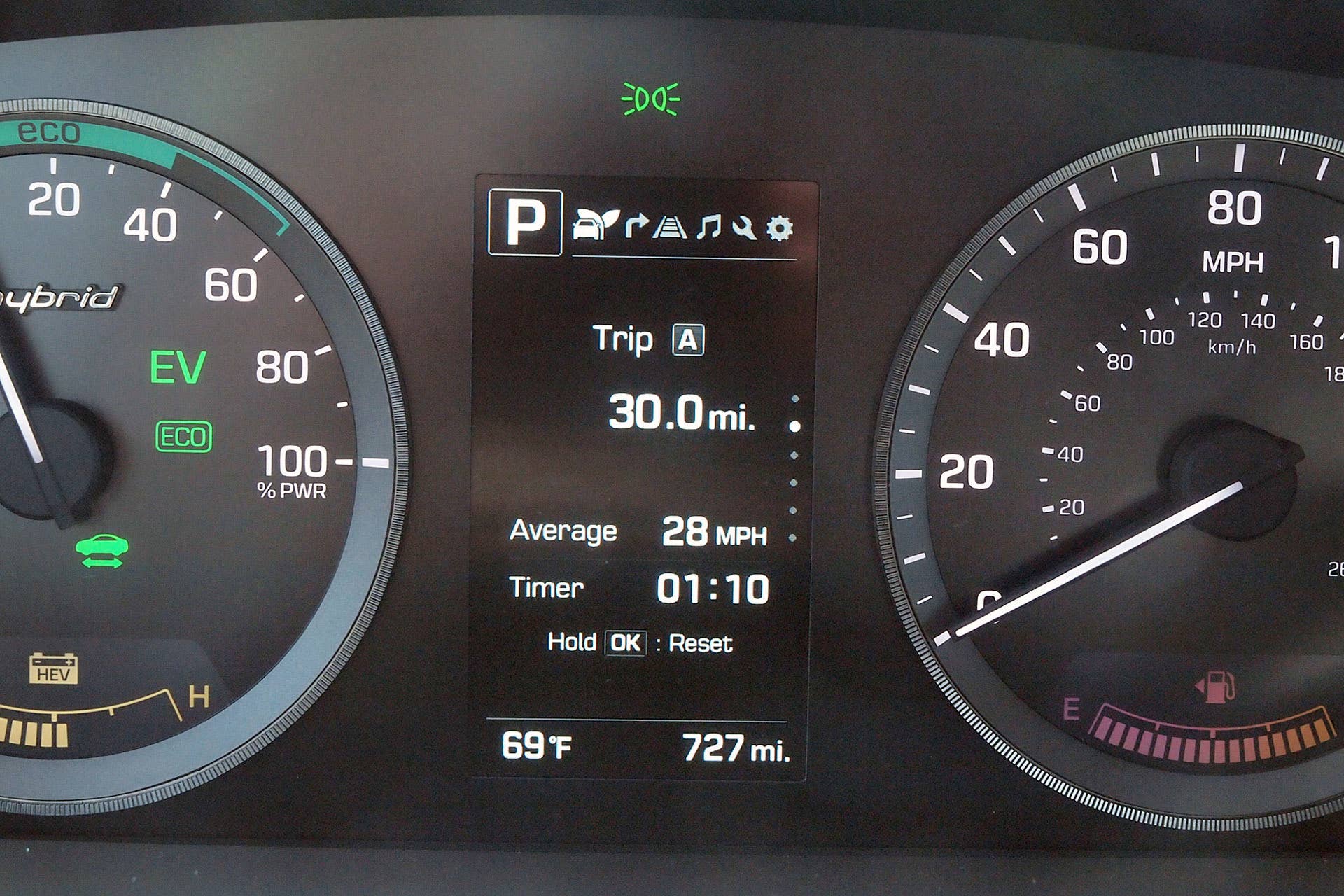 2016 Hyundai Sonata Hybrid gauges