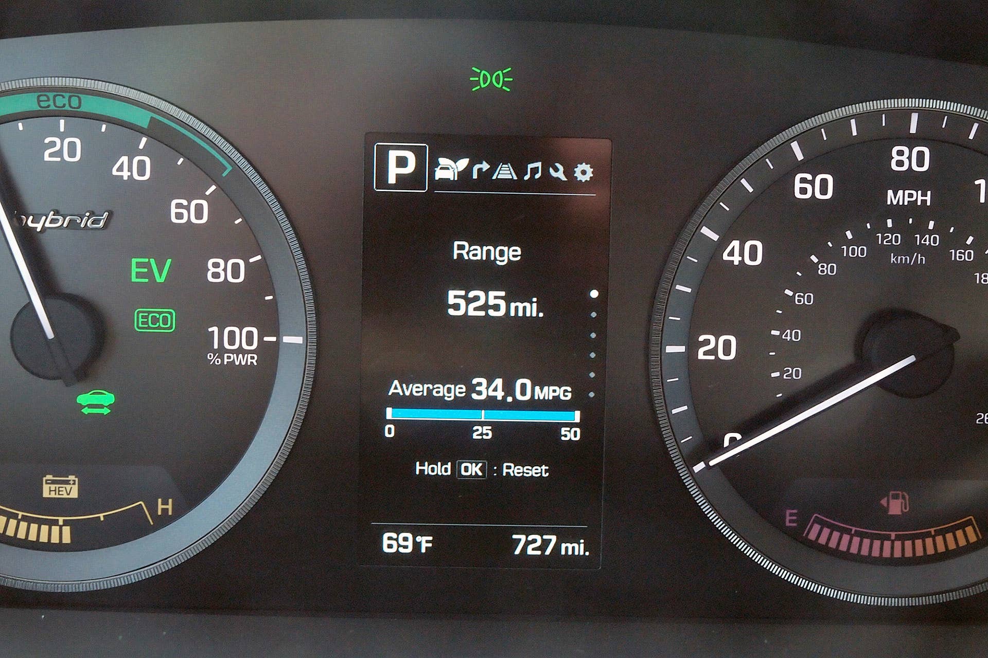 2016 Hyundai Sonata Hybrid gauges