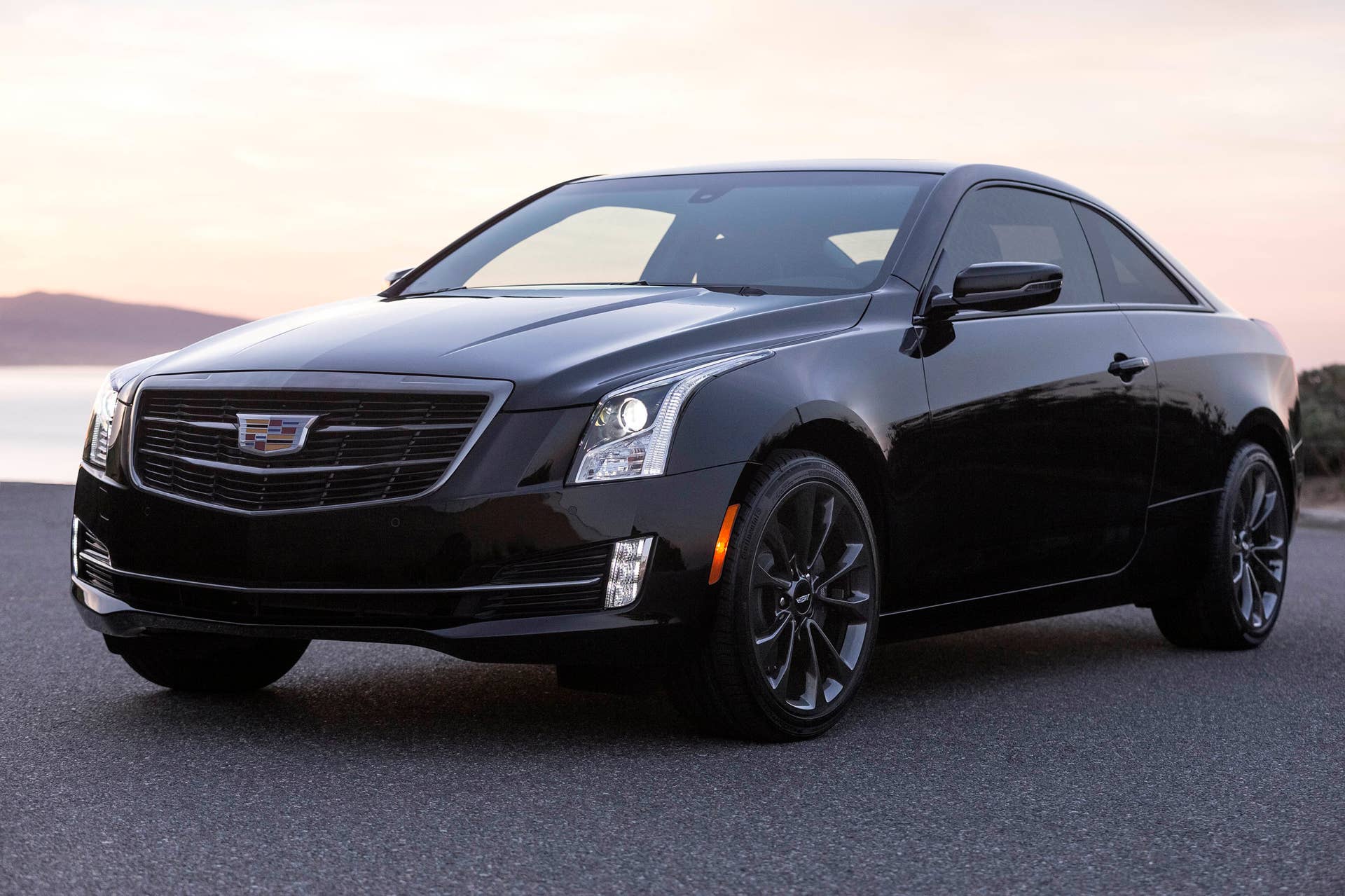 Cadillac ATS coupe with Black Chrome Package front 3/4