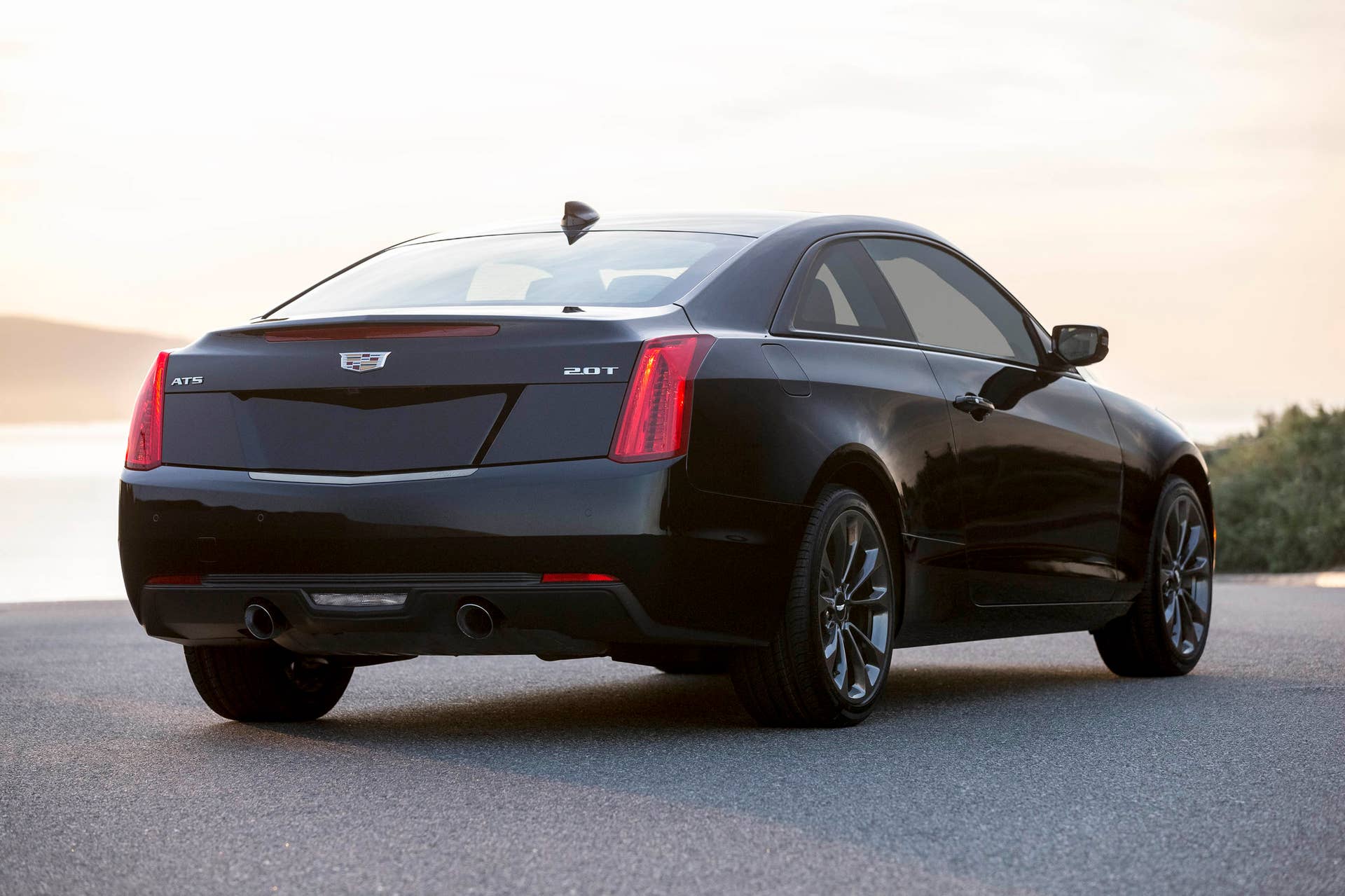 Cadillac ATS coupe with Black Chrome Package rear 3/4