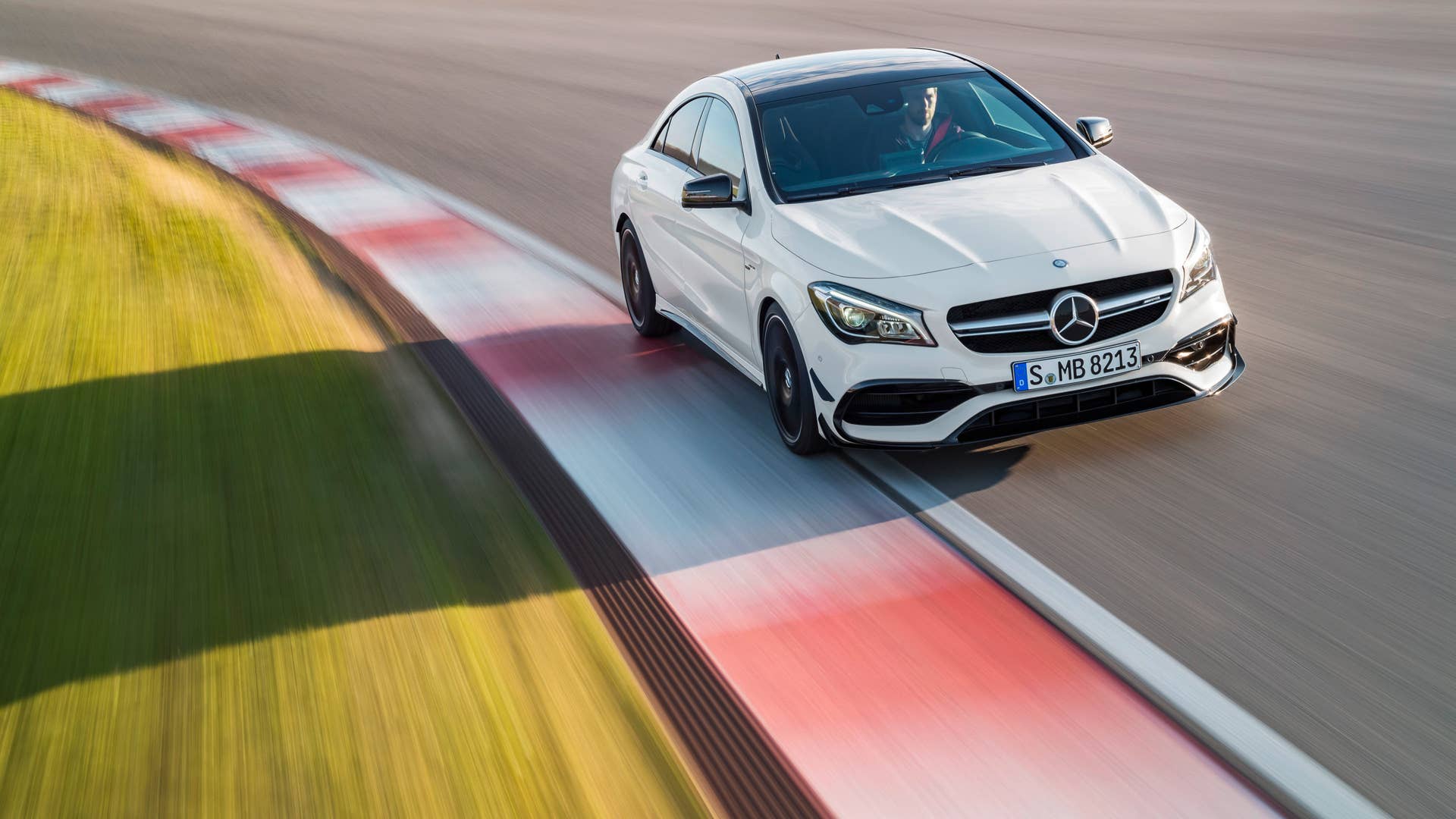 2017 mercedes cla45 amg front cornering