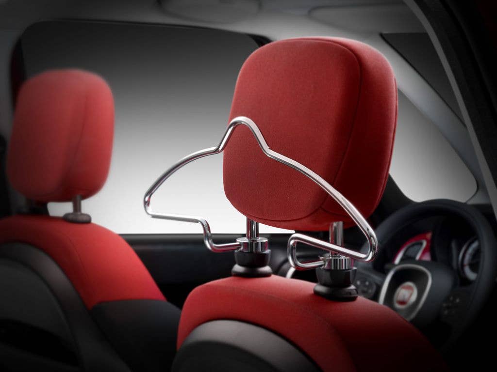 Fiat 500L clothes hanger head rest