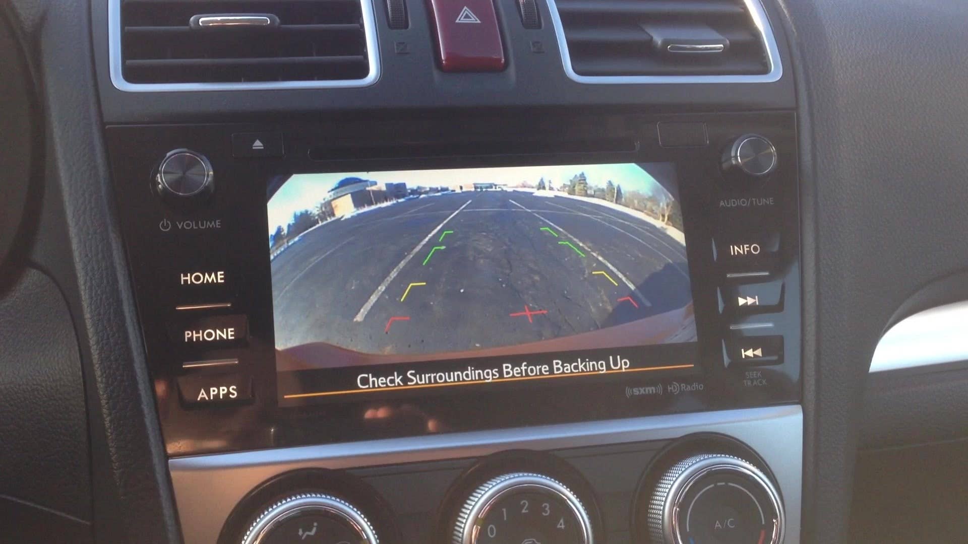 Autoblog senior editor Greg Migliore shows how the backup camera works in the 2015 Subaru XV Crosstrek.