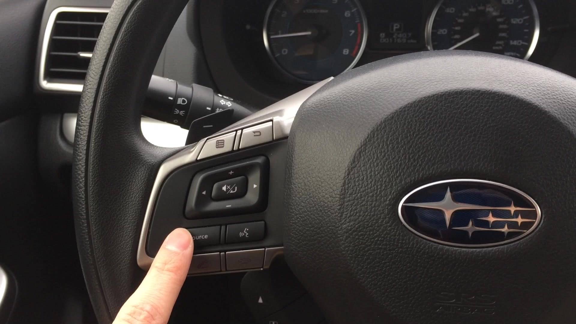 A look at the design and features of the 2015 Subaru XV Crosstrek steering wheel, including the buttons to control cruise and radio.