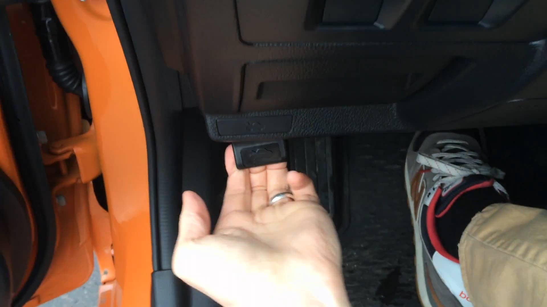 How to open the gas cap and release the hood in a 2015 Subaru XV Crosstrek .