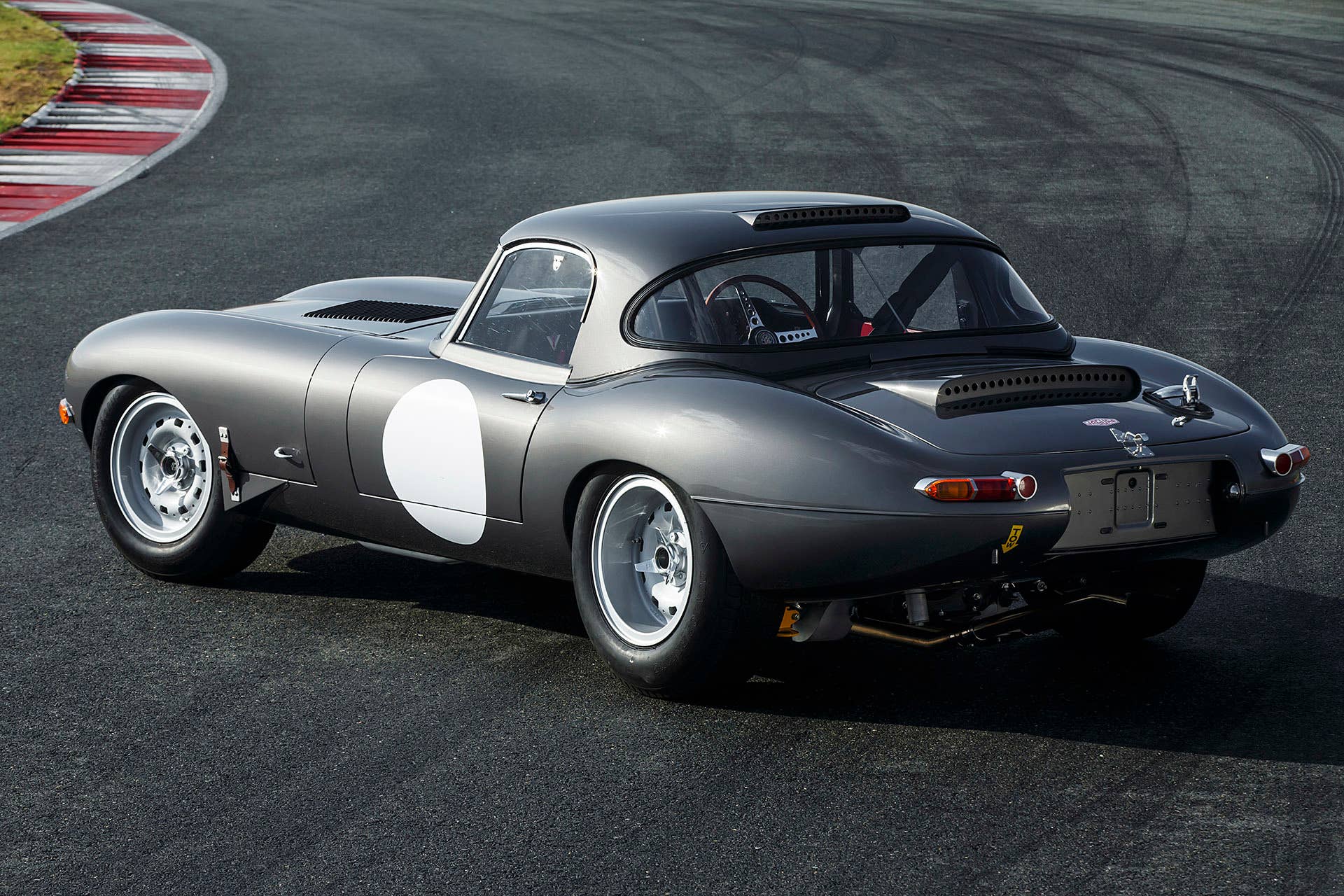 Jaguar Continuation Lightweight E-Type rear 3/4 view