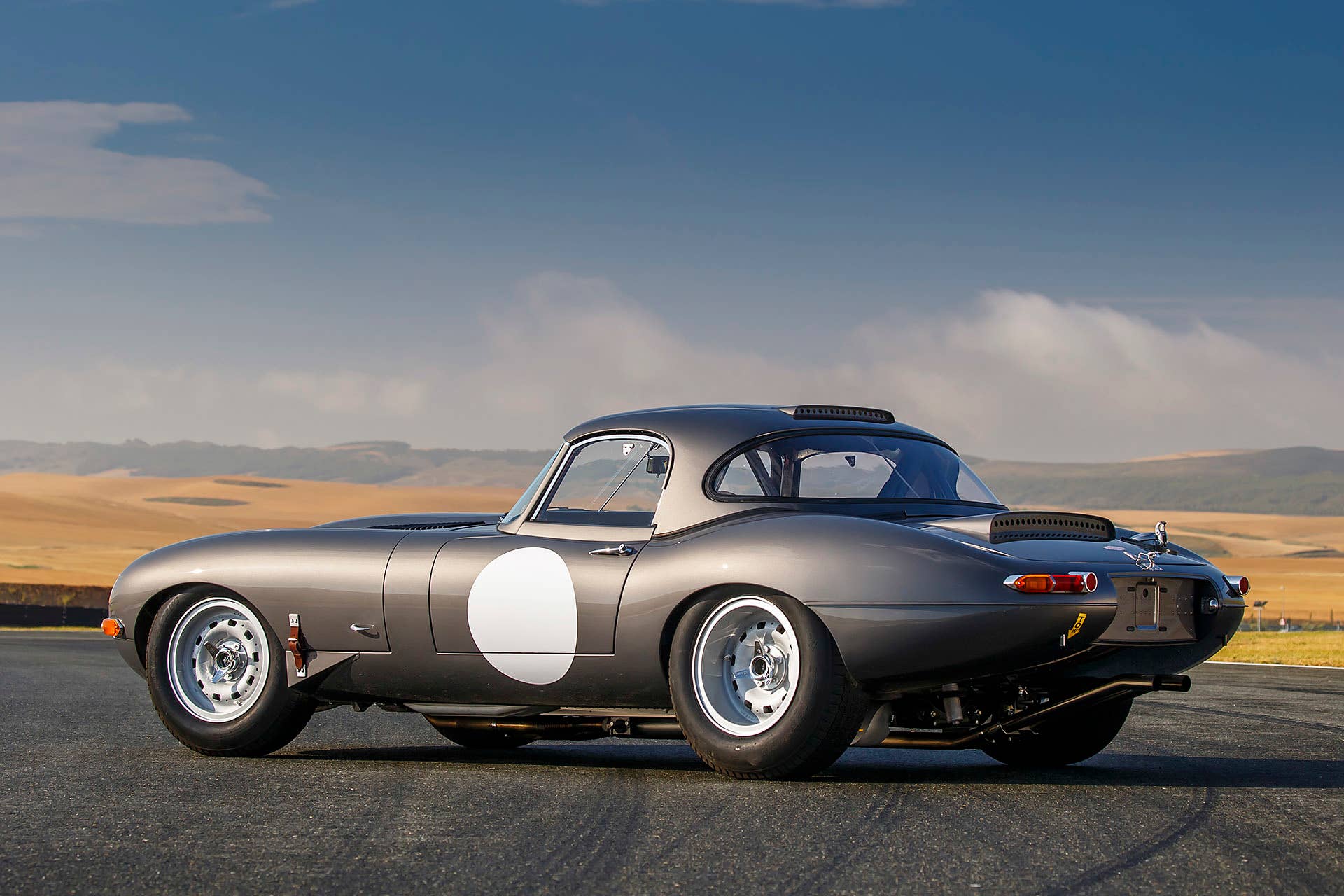 Jaguar Continuation Lightweight E-Type rear 3/4 view