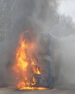 A burning buss