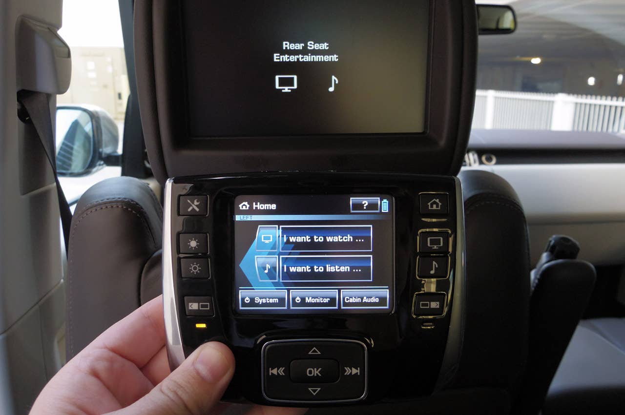 2013 Land Rover Range Rover rear seat entertainment controls