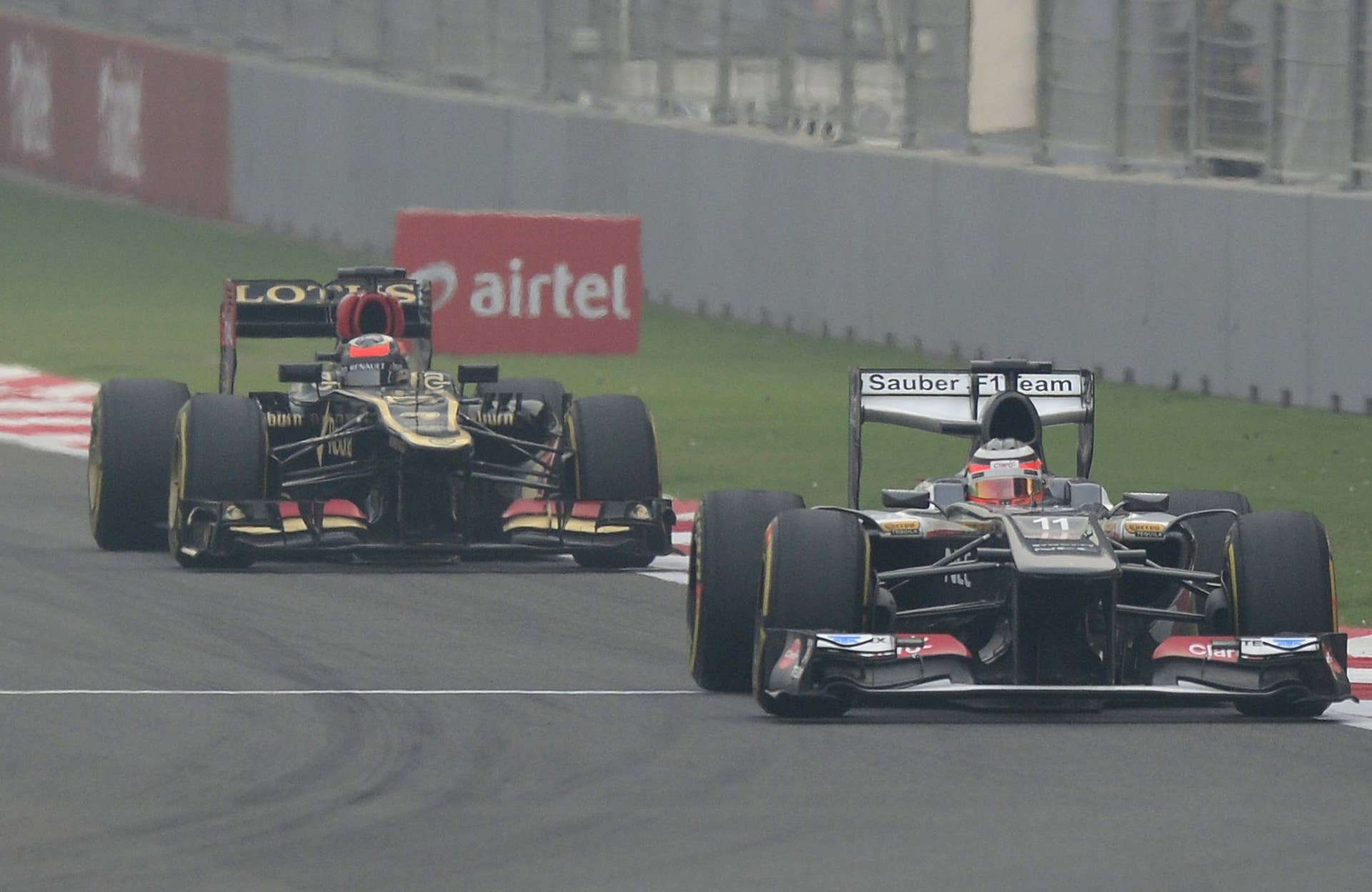 Sauber driver Nico Hulkenberg of Germany drives his car during the Formula One Indian Grand Prix 2013 at the Buddh International circuit in Greater Noida, on the outskirts of New Delhi on October 27, 2013.  AFP PHOTO/ MANAN VATSYAYANA        (Photo credit should read MANAN VATSYAYANA/AFP/Getty Images)