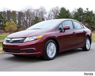 Sales Through June 2012: 162,582  MSRP: $15,755 - $26,305 Invoice: $14,661 - $24,943 Fuel Economy: 28 mpg City, 36 mpg Highway  You might view the Civic as a midsize sedan that ranks second in the segment in sales or as a smaller car that ranks as the top-selling smaller car. It doesn’t really matter. On the overall score sheet, the Civic ranks third in overall sales through the first half of this year.  Its sales have increased substantially this year, according to Autodata Corp., partly because Honda has recovered from last year’s Japanese catastrophe, and partly because the Civic’s EPA-estimated 36 mpg are attracting fuel-conscious buyers.  Research the Honda Civic Honda Civic Photos & Information Honda Civic Specs Honda Civic Local Dealer Price Quote