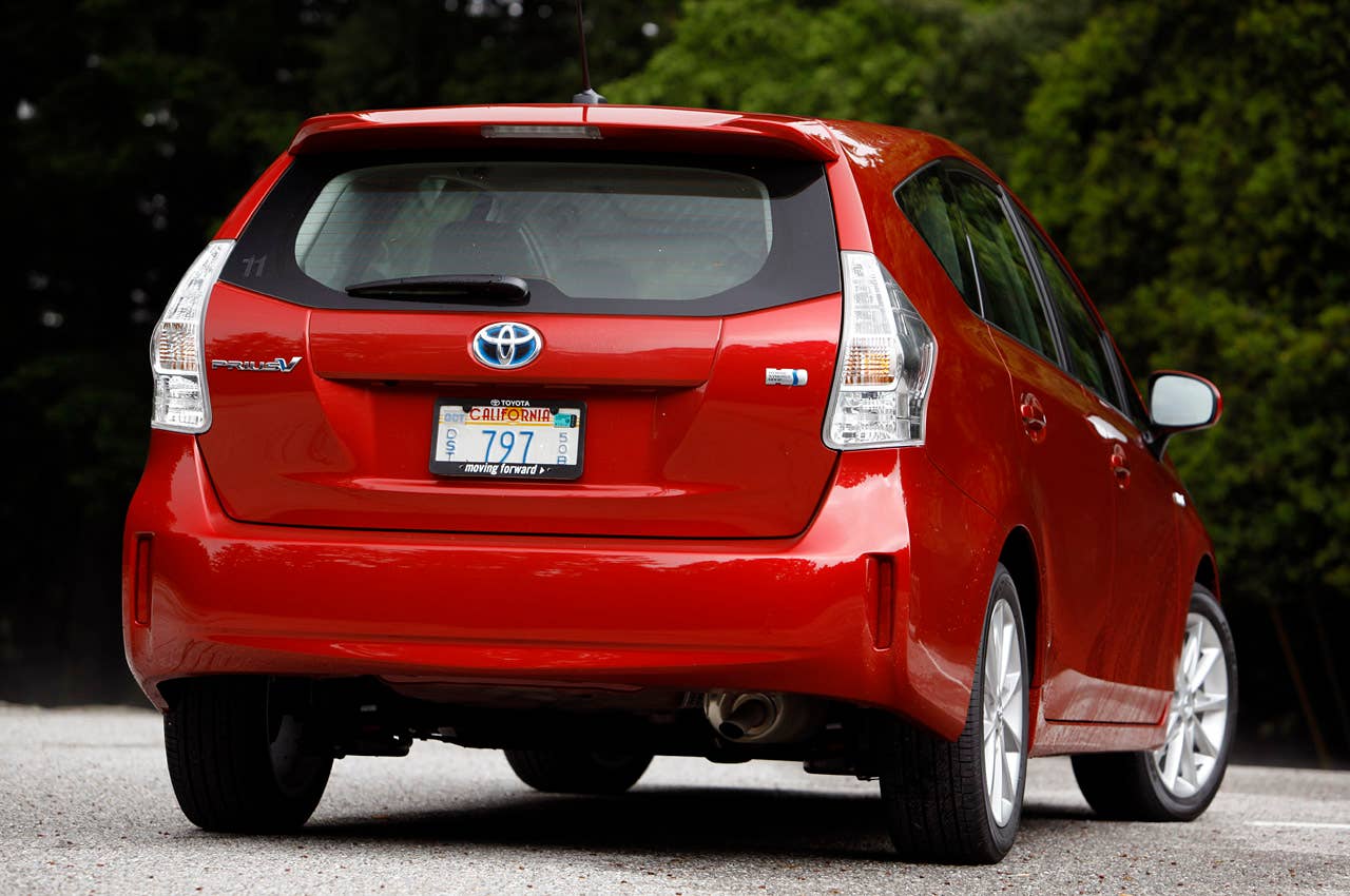 2012 Toyota Prius V rear 3/4 view