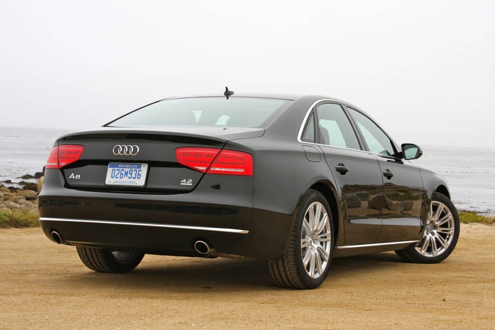 2011 Audi A8 rear 3/4 view