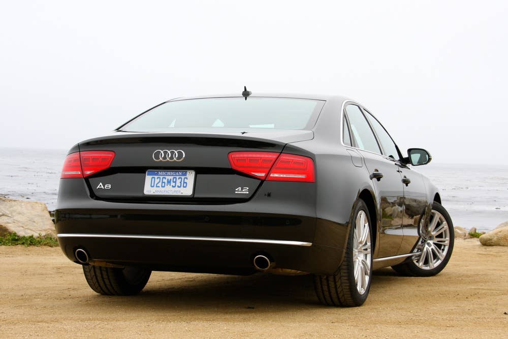 2011 Audi A8 rear 3/4 view