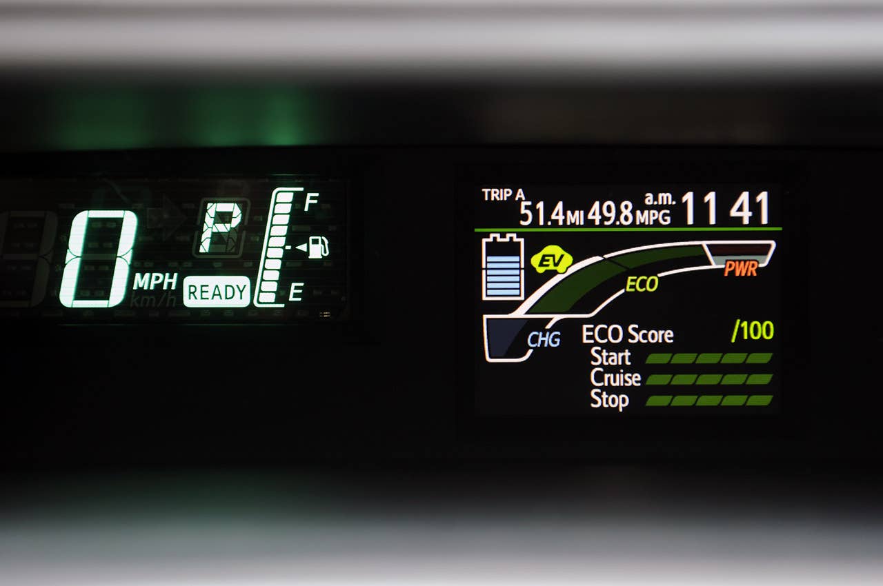 2012 Toyota Prius C eco score display