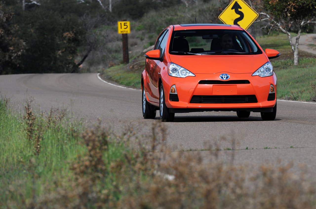 2012 Toyota Prius C driving