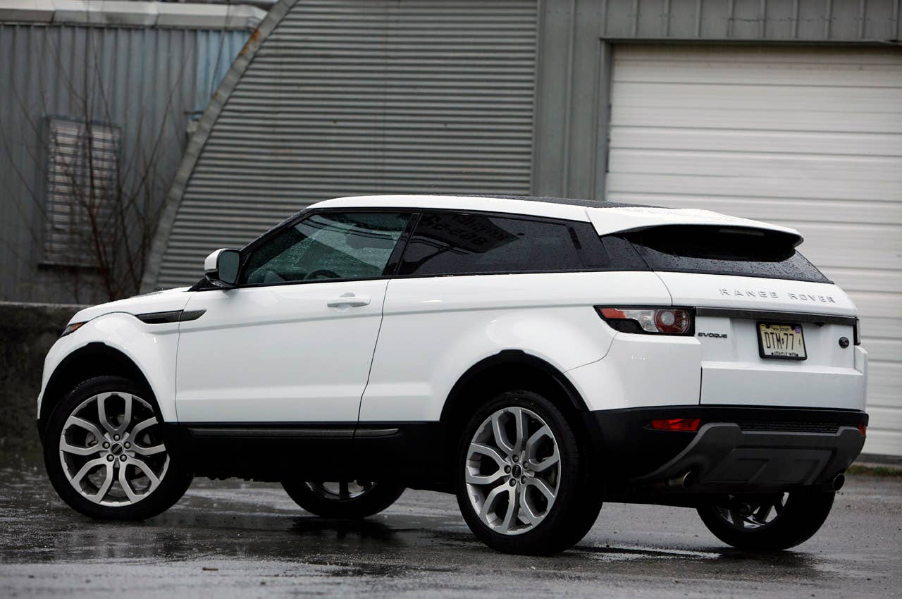 2012 Land Rover Range Rover Evoque Coupe rear 3/4 view