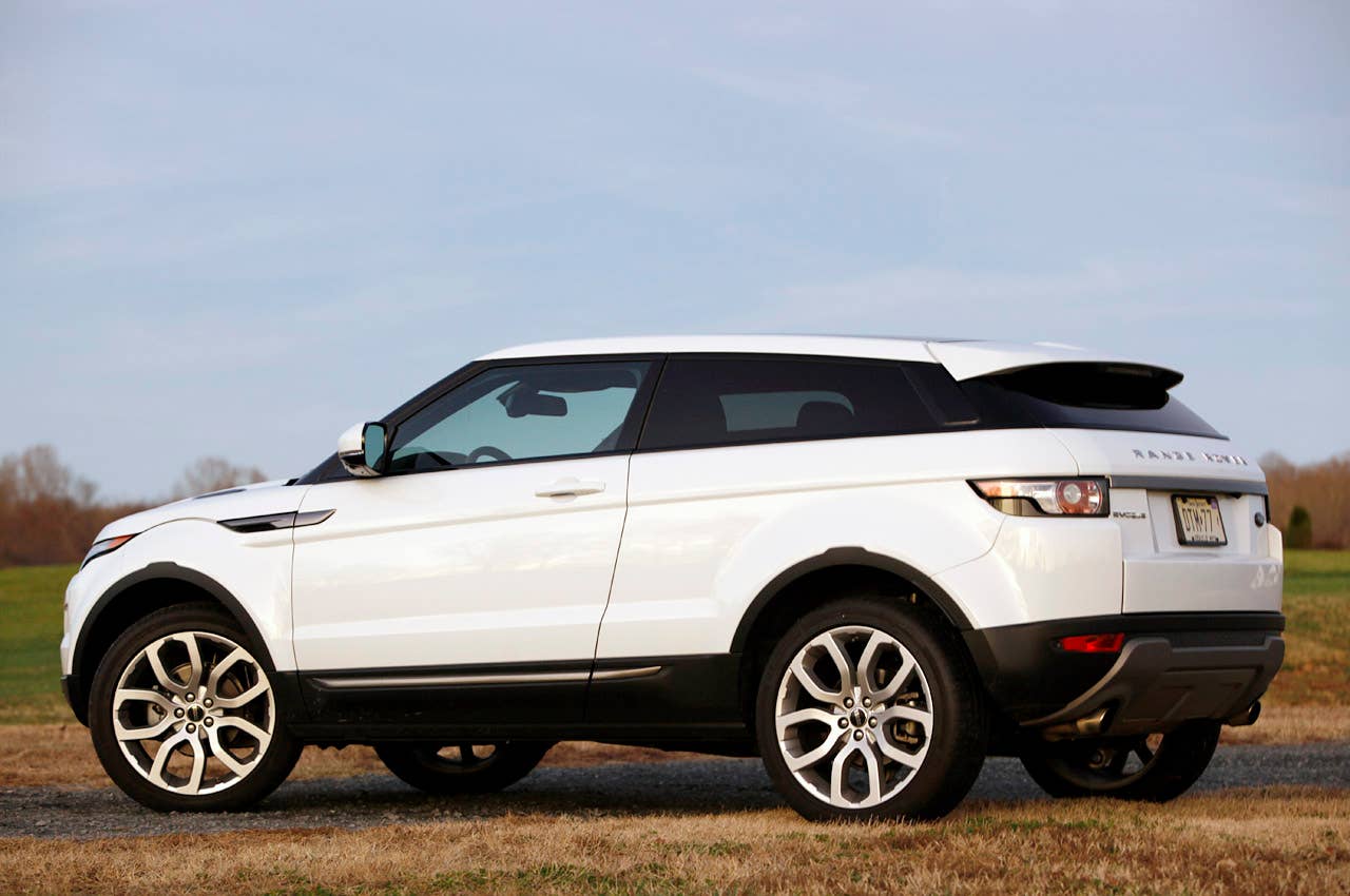 2012 Land Rover Range Rover Evoque Coupe rear 3/4 view