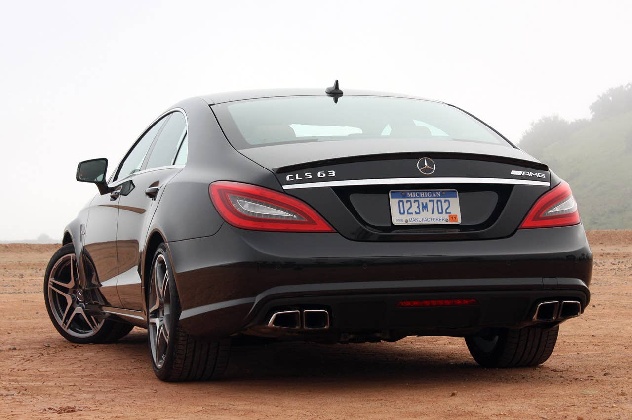 2012 Mercedes-Benz CLS63 AMG rear 3/4 view