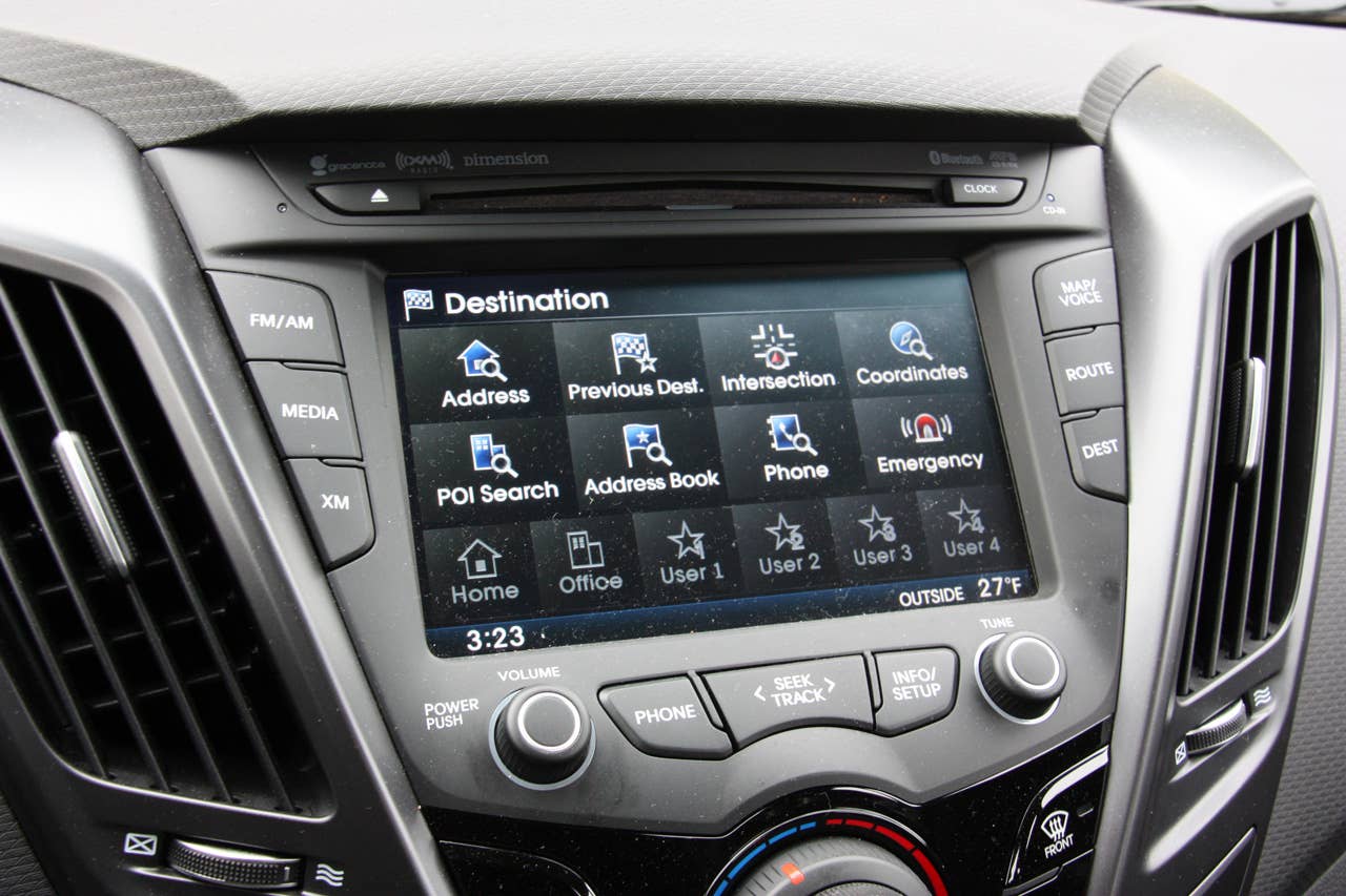 Long-Term 2013 Hyundai Veloster Turbo touchscreen interface