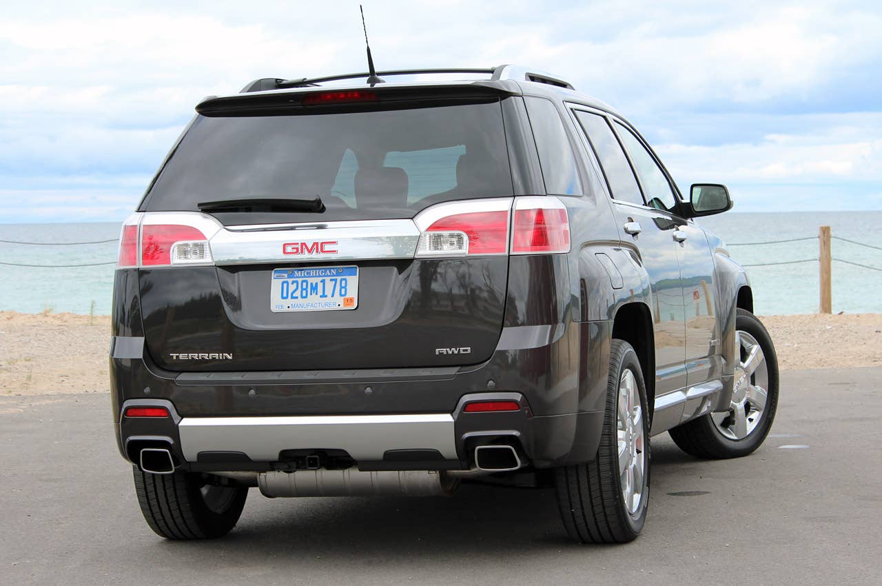 2013 GMC Terrain Denali rear 3/4 view
