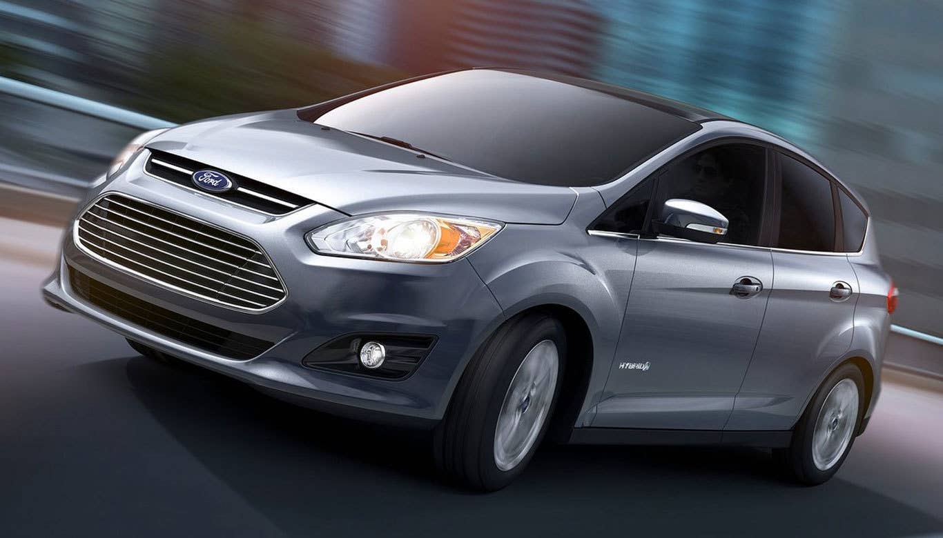 Sticker Price: $25,170 - $28,455 Invoice Price: $23,472 - $26,535 Fuel Economy: 45 mpg City, 40 mpg Highway  The C-Max looks to compete with the Toyota Prius -- the king of hybrids here in the U.S. The C-Max has a lot going for it: sportier looks, a more engaging drive and nice interior. In spite of those qualities, it still struggles to keep up with the Prius in sales.  Research the Ford C-Max Hybrid Ford C-Max Hybrid Overview Ford C-Max Hybrid Photos Ford C-Max Hybrid Local Dealer Price Quote
